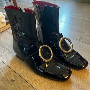 DoraTeymur Biturbo Patent Leather Boots